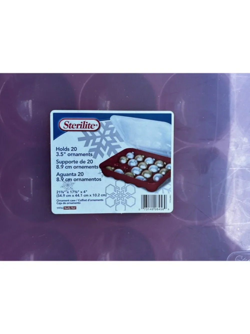 Sterilite Ornament Red Storage Case Holds 20 3.5